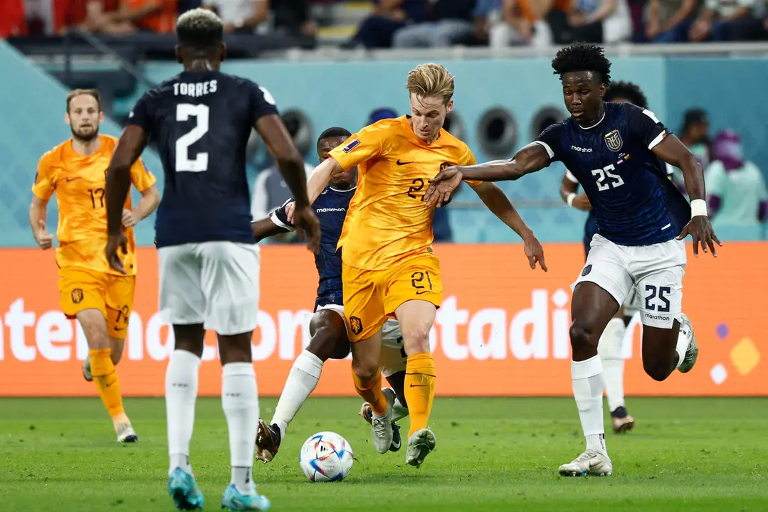 Frenkie De Jong, en una foto de archivo en el pasado Mundial de Catar 2022. EFE/ Rodrigo Jim&eacute;nez