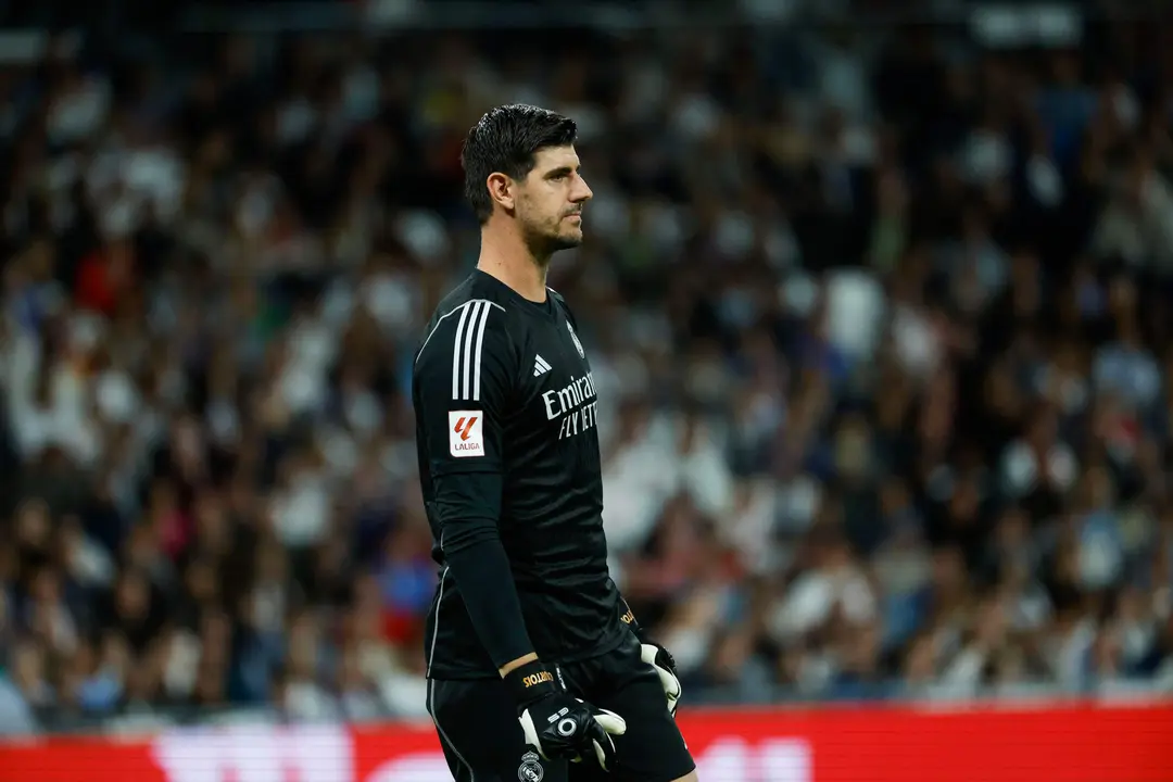 El guardameta belga del Real Madrid, Thibaut Courtois, en una imagen de archivo de esta temporada. EFE / Juanjo Mart&iacute;n.