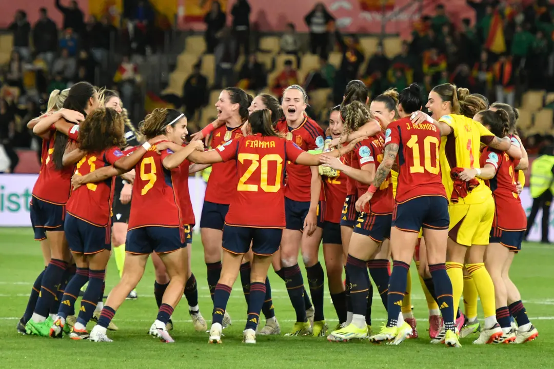 Las jugadoras espa&ntilde;olas celebran el triunfo ante un partido ante Francia. EFE/(28/02/2024)/Ra&uacute;l Caro