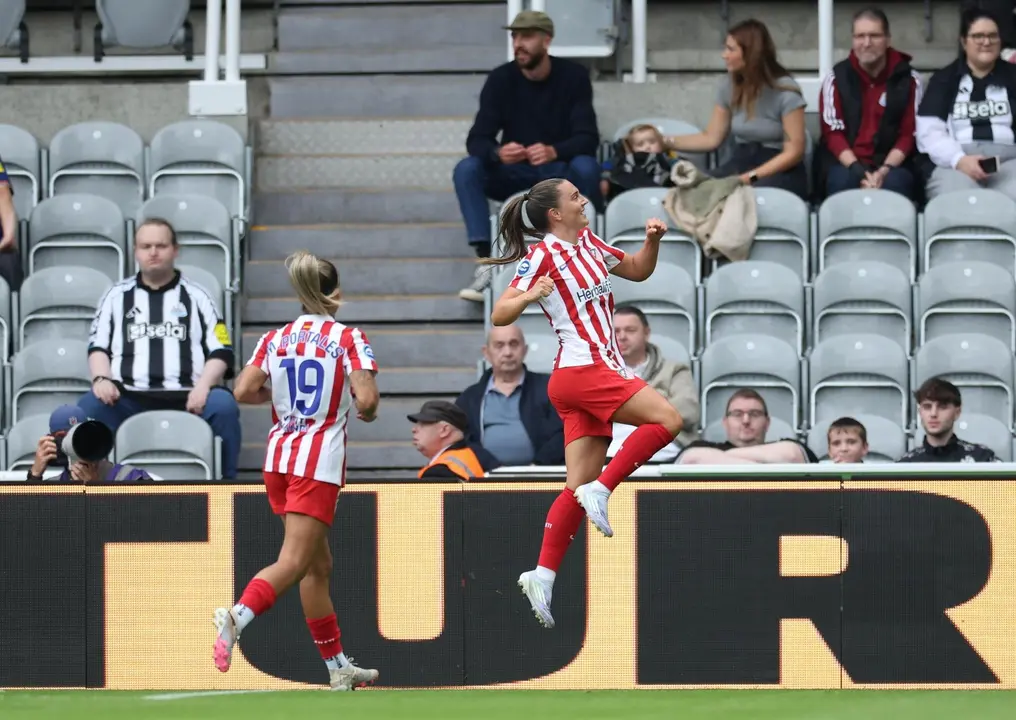 Vilde Boe Risa celebra el 0-1. EFE/EPA/ADAM VAUGHAN