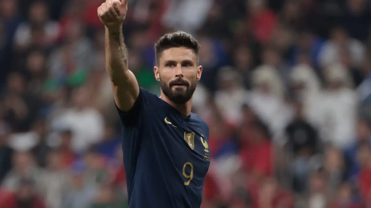 Olivier Giroud, m&aacute;ximo goleador hist&oacute;rico de de Francia que ha anunciado su retirada de la selecci&oacute;n a la conclusi&oacute;n de la Eurocopa. EFE/ Juan Ignacio Roncoroni