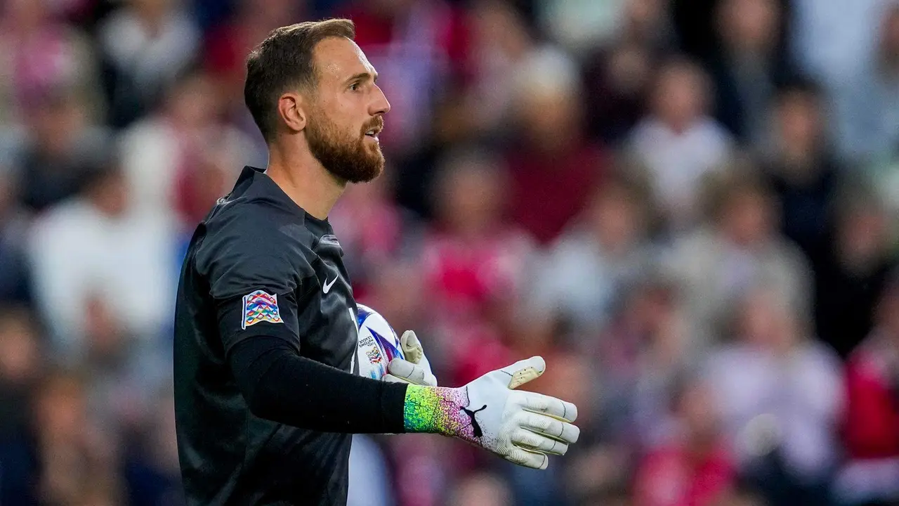 La selecci&oacute;n de Eslovenia, con el meta del Atl&eacute;tico Madrid Jan Oblak como l&iacute;der. EFE/EPA/Javad Parsa/Archivo
