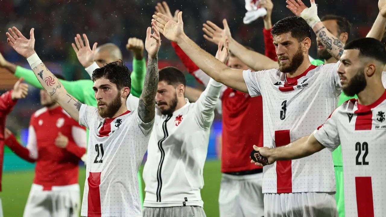 Los jugadores de Georgia en la UEFA EURO 2024. EFE/EPA/ANNA SZILAGYI