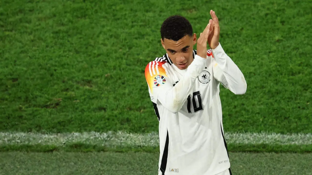 El jugador aleman Jamal Musiala durante un partido de la Eurocopa. EFE/EPA/GEORGI LICOVSKI